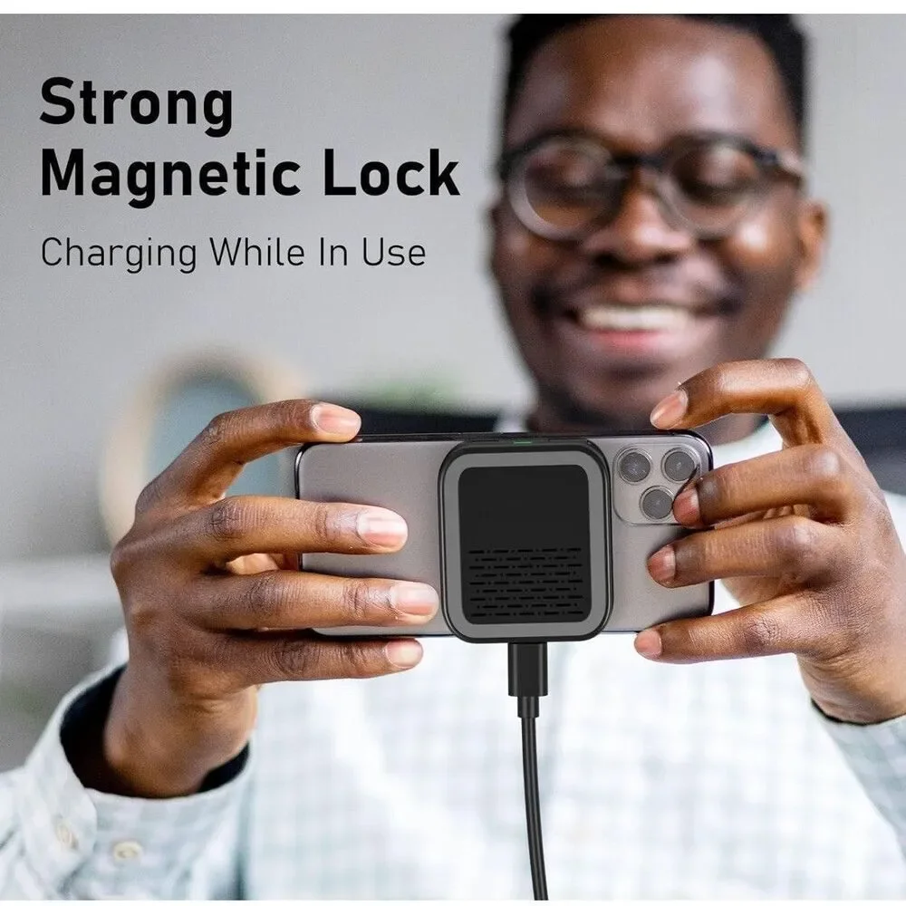 Foldable 3-in-1 Magnetic Wireless Charging Station‎ Black With Carrying Case